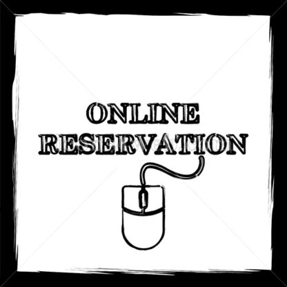 Online reservation sketch icon. - Website icons