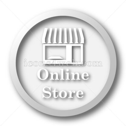 Online store white icon. Online store white button - Website icons