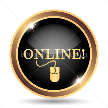 Online with mouse gold icon. - Website icons