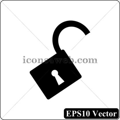 Open lock black icon. EPS10 vector. - Website icons