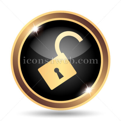 Open lock gold icon. - Website icons