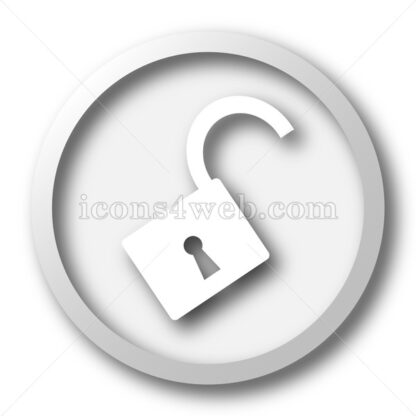 Open lock white icon. Open lock white button - Website icons