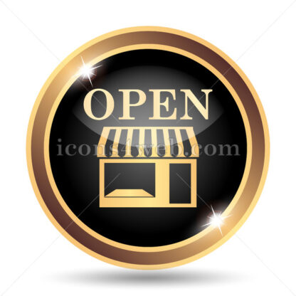 Open store gold icon. - Website icons