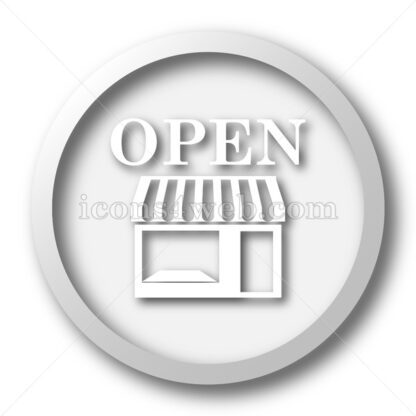 Open store white icon. Open store white button - Website icons