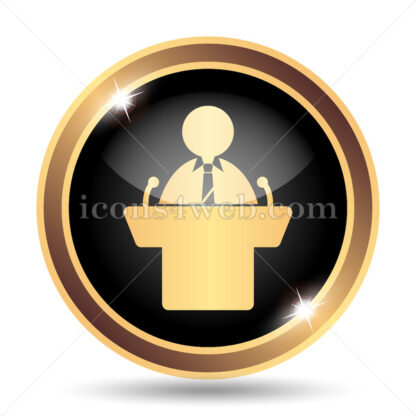 Orator gold icon. - Website icons