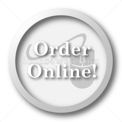 Order online white icon. Order online white button - Website icons