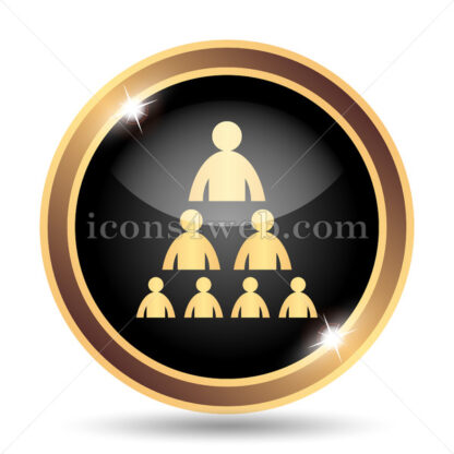Organizational chart with people gold icon. - Website icons