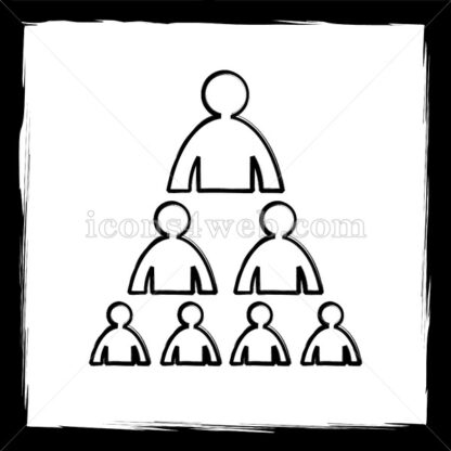Organizational chart with people sketch icon. - Website icons