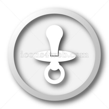 Pacifier white icon. Pacifier white button - Website icons