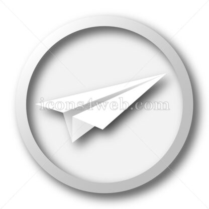 Paper plane white icon. Paper plane white button - Website icons