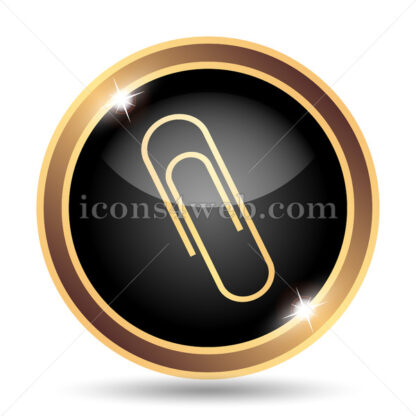 Paperclip gold icon. - Website icons