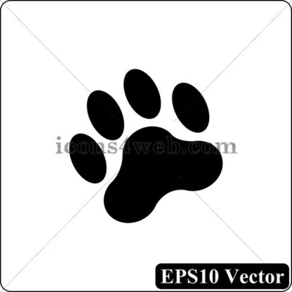 Paw print black icon. EPS10 vector. - Website icons