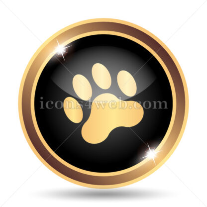 Paw print gold icon. - Website icons