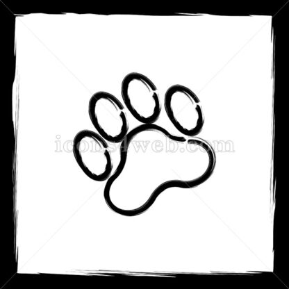 Paw print sketch icon. - Website icons