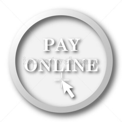 Pay online white icon. Pay online white button - Website icons