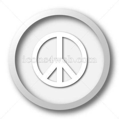 Peace white icon. Peace white button - Website icons