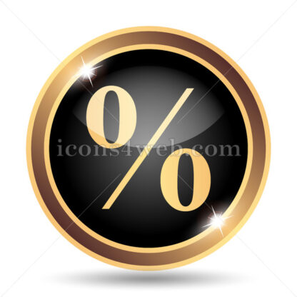 Percent  gold icon. - Website icons