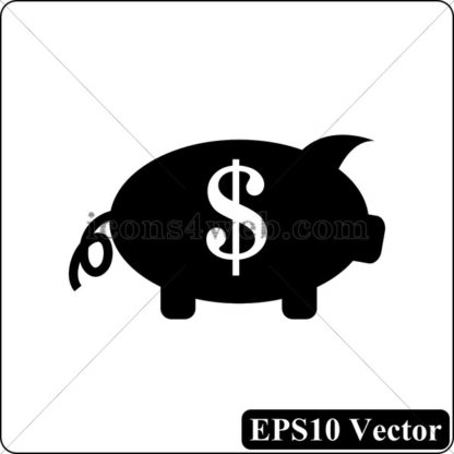 Piggy bank black icon. EPS10 vector. - Website icons