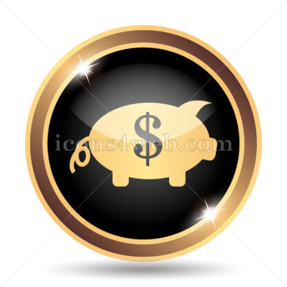 Piggy bank gold icon. - Website icons