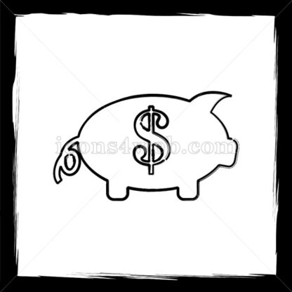 Piggy bank sketch icon. - Website icons