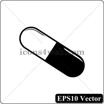 Pill black icon. EPS10 vector. - Website icons