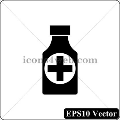 Pills bottle black icon. EPS10 vector. - Website icons