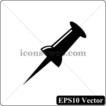 Pin black icon. EPS10 vector. - Website icons