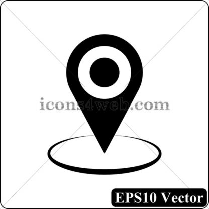 Pin location black icon. EPS10 vector. - Website icons