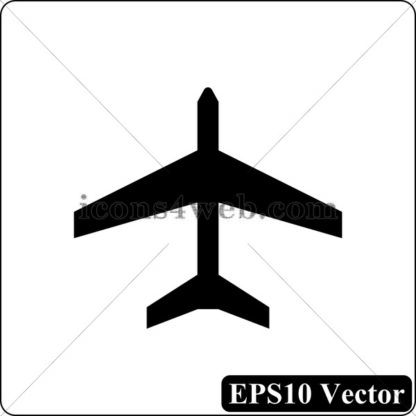 Plane black icon. EPS10 vector. - Website icons
