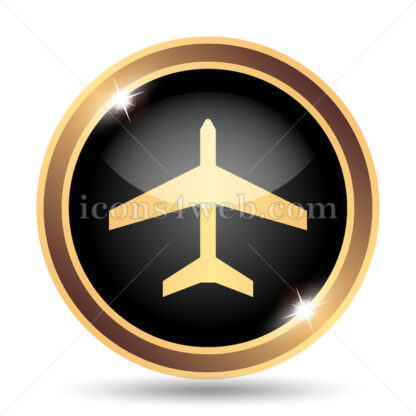 Plane gold icon. - Website icons