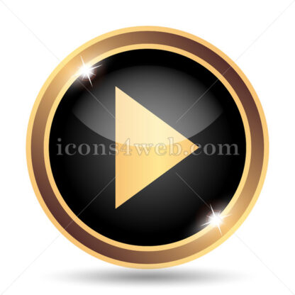Play sign gold icon. - Website icons
