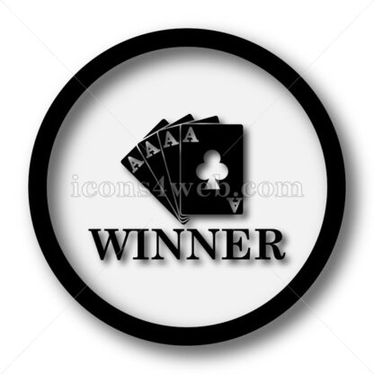 Poker winner simple icon. Poker winner simple button. - Website icons