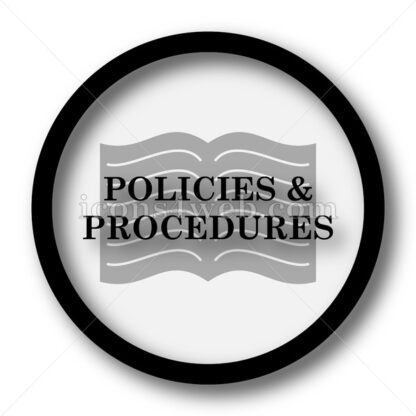Policies and procedures simple icon. Policies and procedures simple button. - Website icons