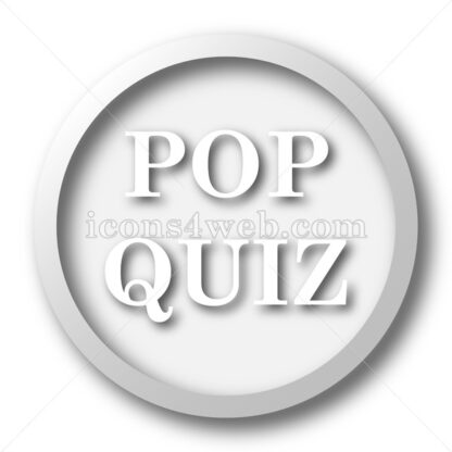 Pop quiz white icon. Pop quiz white button - Website icons