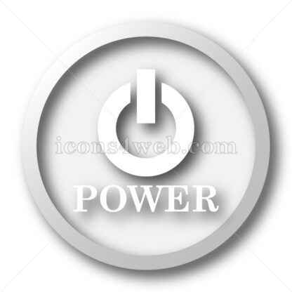 Power white icon. Power white button - Website icons