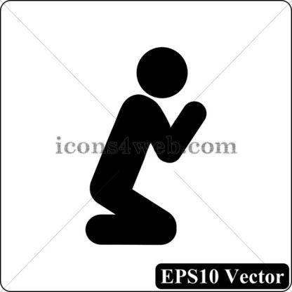 Prayer black icon. EPS10 vector. - Website icons
