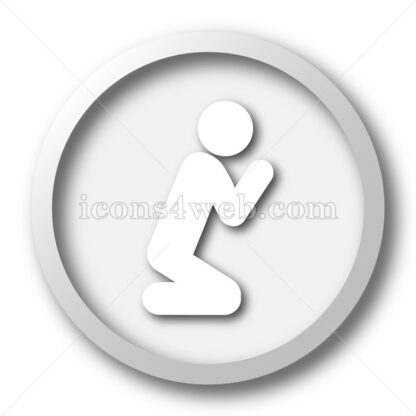 Prayer white icon. Prayer white button - Website icons