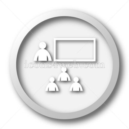 Presenting white icon. Presenting white button - Website icons