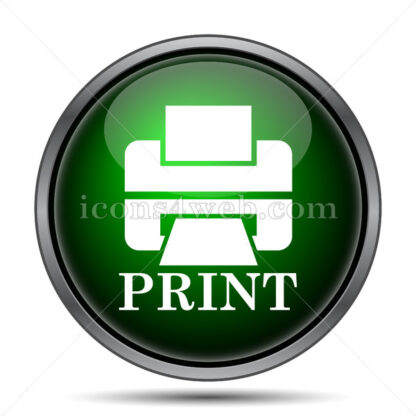 Printer with word PRINT internet icon. - Website icons