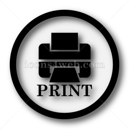 Printer with word PRINT simple icon button - Icons for website