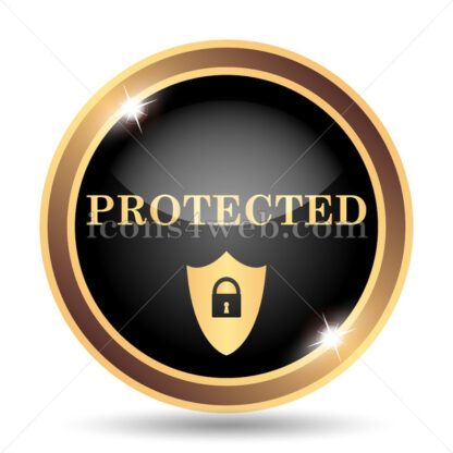 Protected gold icon. - Website icons