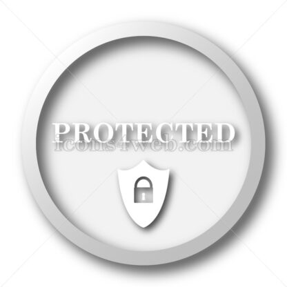 Protected white icon. Protected white button - Website icons