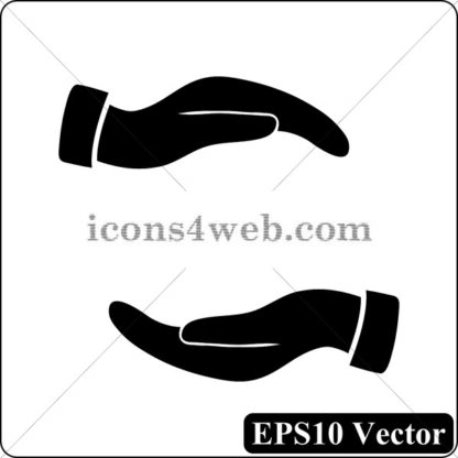 Protecting hands black icon. EPS10 vector. - Website icons