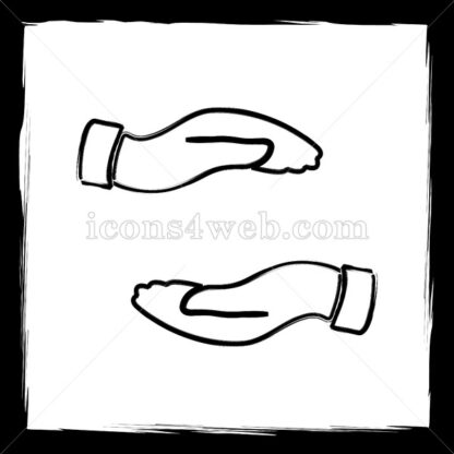Protecting hands sketch icon. - Website icons
