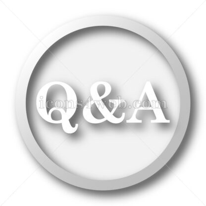 Q&A white icon. Q&A white button - Website icons
