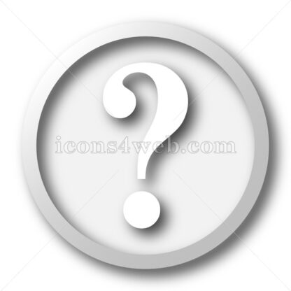 Question mark white icon. Question mark white button - Website icons
