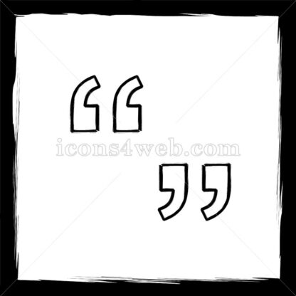 Quotation marks sketch icon. - Website icons