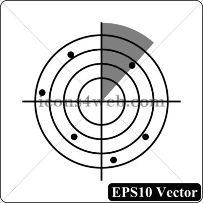 Radar black icon. EPS10 vector. - Website icons