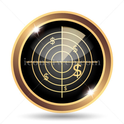 Radar searching money gold icon. - Website icons