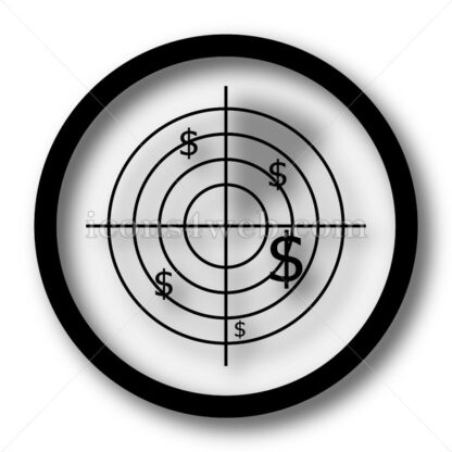 Radar searching money simple icon. Radar searching money simple button. - Website icons